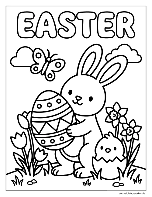 Ostern Ausmalbild 25 als Gratis-PDF Ostern Ausmalbild 25 - kostenlos zum Ausdrucken