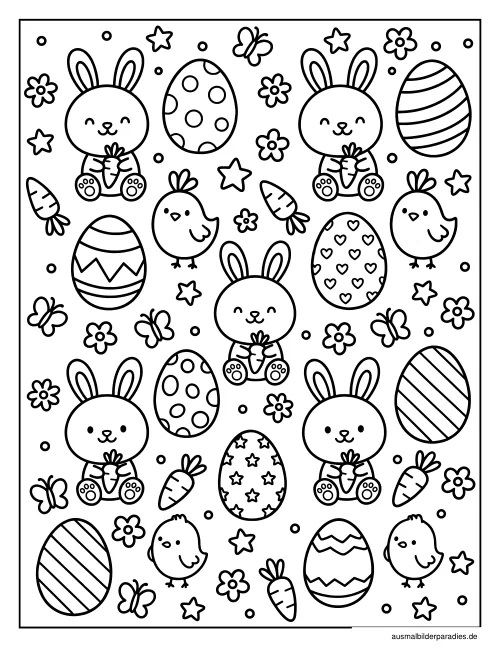 Ostern Ausmalbild 3 als Gratis-PDF Ostern Ausmalbild 3 - kostenlos zum Ausdrucken
