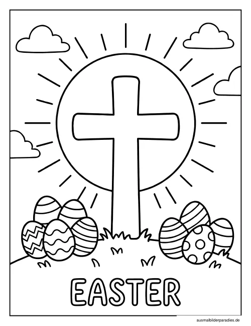 Ostern Ausmalbild 4 als Gratis-PDF Ostern Ausmalbild 4 - kostenlos zum Ausdrucken