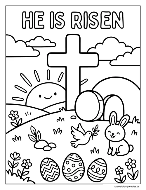 Ostern Ausmalbild 5 als Gratis-PDF Ostern Ausmalbild 5 - kostenlos zum Ausdrucken