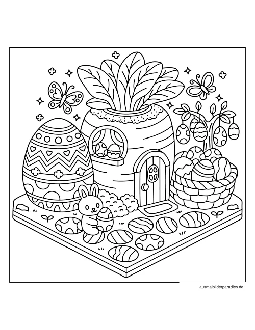 Ostern Ausmalbild 6 als Gratis-PDF Ostern Ausmalbild 6 - kostenlos zum Ausdrucken