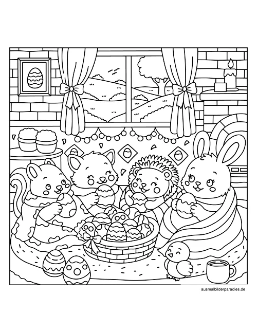 Ostern Ausmalbild 8 als Gratis-PDF Ostern Ausmalbild 8 - kostenlos zum Ausdrucken
