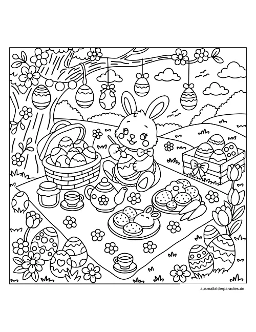 Ostern Ausmalbild 9 als Gratis-PDF Ostern Ausmalbild 9 - kostenlos zum Ausdrucken