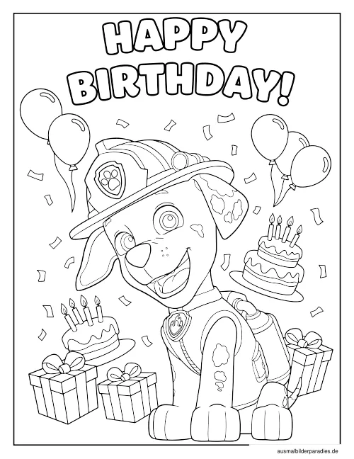 Paw Patrol Ausmalbild 11 als Gratis-PDF Paw Patrol Ausmalbild 11 - kostenlos zum Ausdrucken