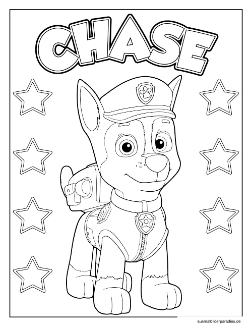Paw Patrol Ausmalbild 4 als Gratis-PDF Paw Patrol Ausmalbild 4 - kostenlos zum Ausdrucken
