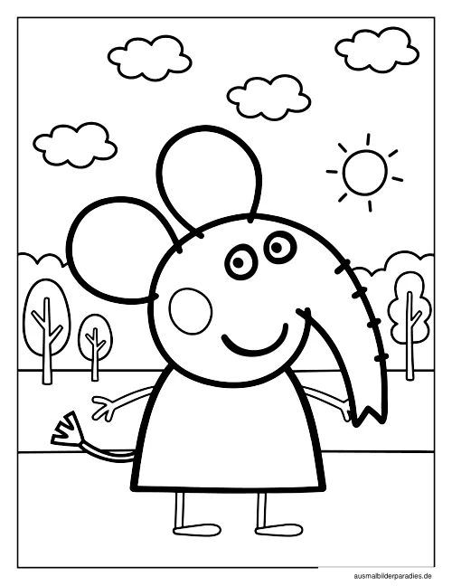 Peppa Wutz Ausmalbild 14 als Gratis-PDF Peppa Wutz Ausmalbild 14 - kostenlos zum Ausdrucken