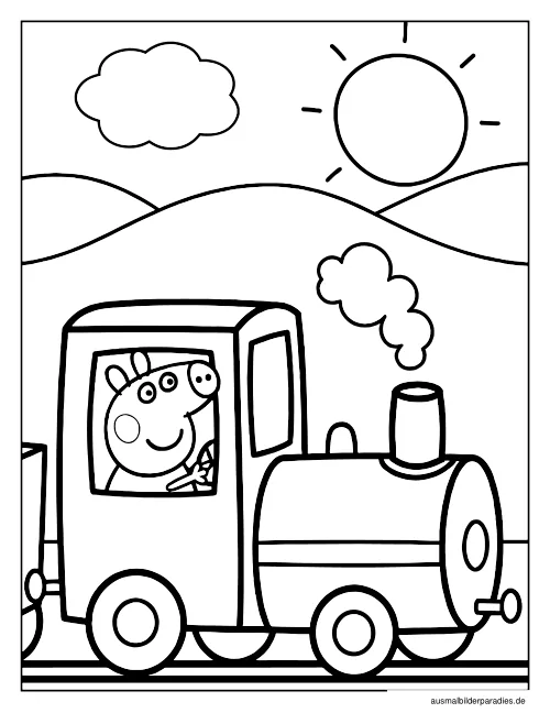 Peppa Wutz Ausmalbild 24 als Gratis-PDF Peppa Wutz Ausmalbild 24 - kostenlos zum Ausdrucken