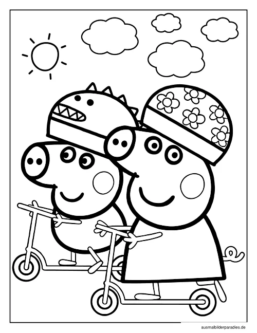 Peppa Wutz Ausmalbild 5 als Gratis-PDF Peppa Wutz Ausmalbild 5 - kostenlos zum Ausdrucken