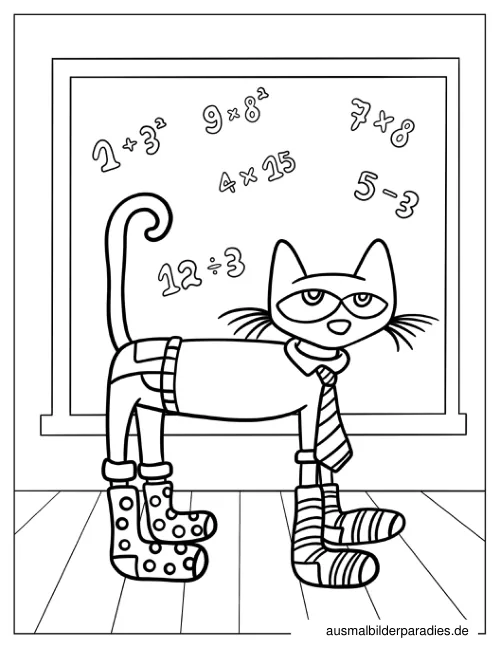 Pete the Cat Ausmalbild 10 als Gratis-PDF Pete the Cat Ausmalbild 10 - kostenlos zum Ausdrucken