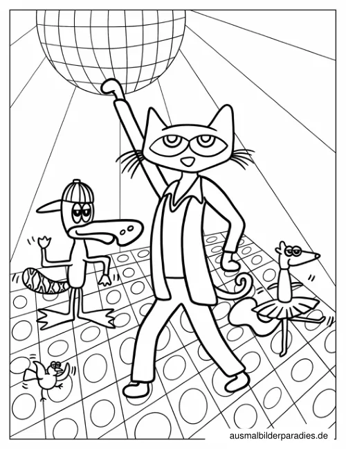 Pete the Cat Ausmalbild 11 als Gratis-PDF Pete the Cat Ausmalbild 11 - kostenlos zum Ausdrucken