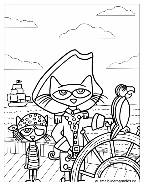 Pete the Cat Ausmalbild 14 als Gratis-PDF Pete the Cat Ausmalbild 14 - kostenlos zum Ausdrucken