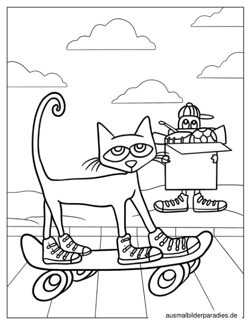 Pete the Cat Ausmalbild 15 als Gratis-PDF Pete the Cat Ausmalbild 15 - kostenlos zum Ausdrucken