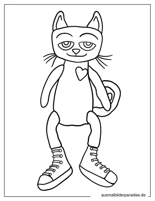 Pete the Cat Ausmalbild 16 als Gratis-PDF Pete the Cat Ausmalbild 16 - kostenlos zum Ausdrucken