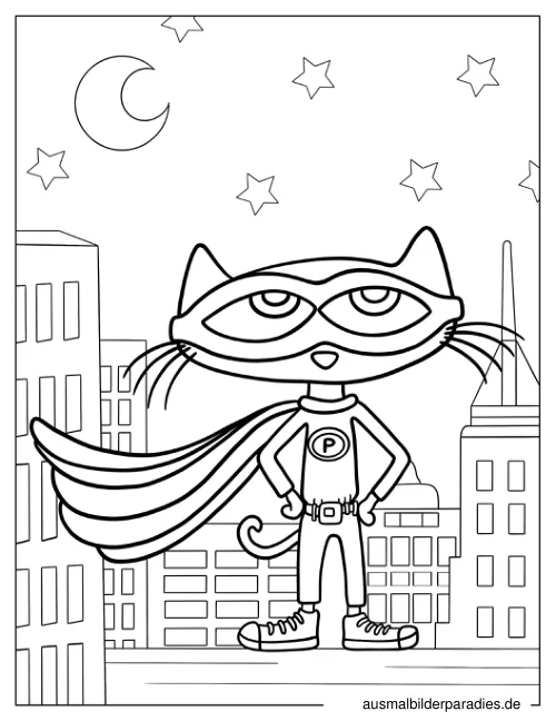 Pete the Cat Ausmalbild 20 als Gratis-PDF Pete the Cat Ausmalbild 20 - kostenlos zum Ausdrucken