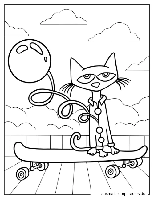 Pete the Cat Ausmalbild 21 als Gratis-PDF Pete the Cat Ausmalbild 21 - kostenlos zum Ausdrucken