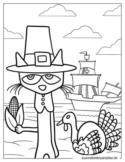 Pete the Cat Ausmalbild 22 als Gratis-PDF Pete the Cat Ausmalbild 22 - kostenlos zum Ausdrucken