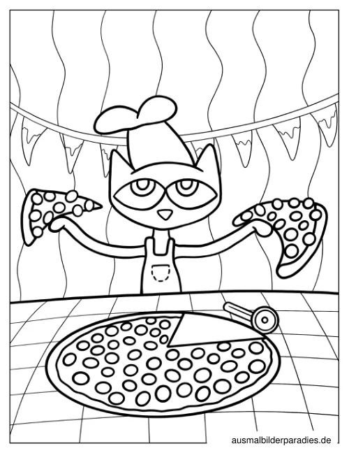 Pete the Cat Ausmalbild 4 als Gratis-PDF Pete the Cat Ausmalbild 4 - kostenlos zum Ausdrucken