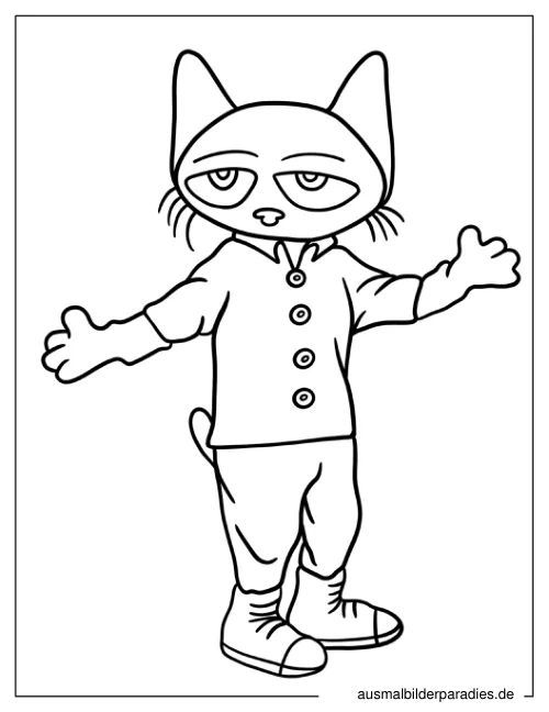 Pete the Cat Ausmalbild 7 als Gratis-PDF Pete the Cat Ausmalbild 7 - kostenlos zum Ausdrucken
