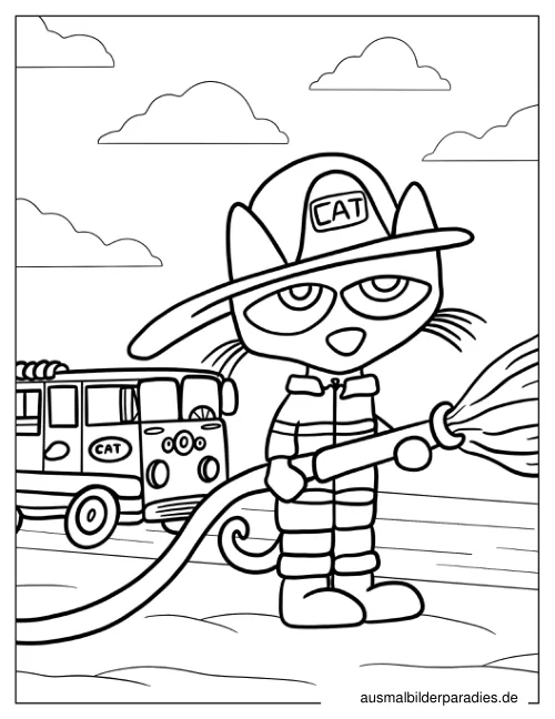 Pete the Cat Ausmalbild 9 als Gratis-PDF Pete the Cat Ausmalbild 9 - kostenlos zum Ausdrucken