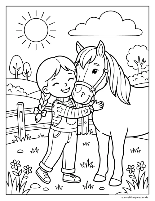 Pferde Ausmalbild 18 als Gratis-PDF Pferde Ausmalbild 18 - kostenlos zum Ausdrucken