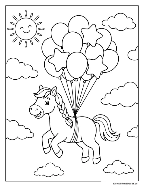 Pferde Ausmalbild 19 als Gratis-PDF Pferde Ausmalbild 19 - kostenlos zum Ausdrucken