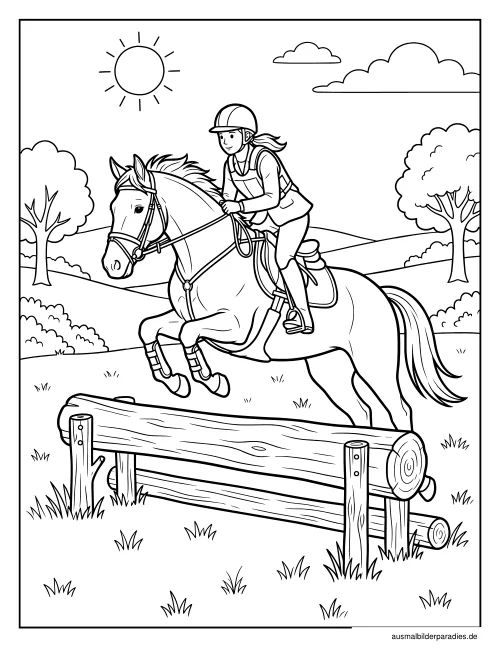 Pferde Ausmalbild 21 als Gratis-PDF Pferde Ausmalbild 21 - kostenlos zum Ausdrucken
