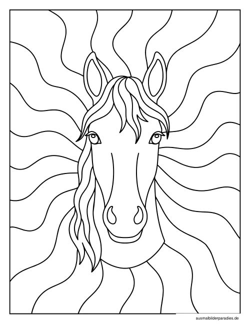 Pferde Ausmalbild 24 als Gratis-PDF Pferde Ausmalbild 24 - kostenlos zum Ausdrucken