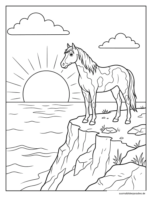 Pferde Ausmalbild 29 als Gratis-PDF Pferde Ausmalbild 29 - kostenlos zum Ausdrucken