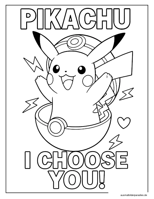 Pikachu Ausmalbild 11 - kostenlos zum Ausdrucken