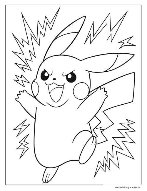 Pikachu Ausmalbild 12 - kostenlos zum Ausdrucken