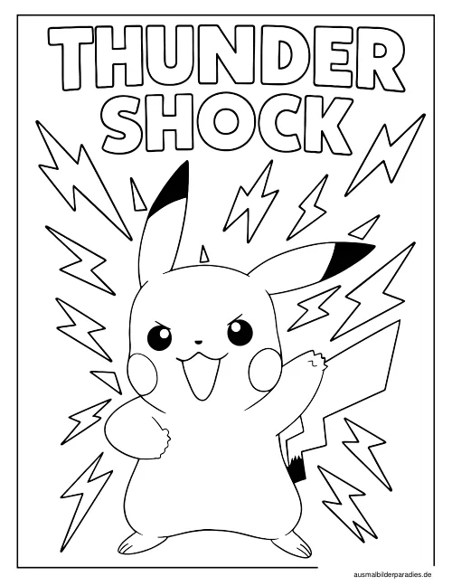 Pikachu Ausmalbild 13 - kostenlos zum Ausdrucken