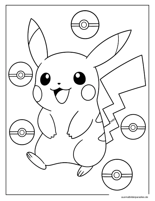 Pikachu Ausmalbild 14 - kostenlos zum Ausdrucken