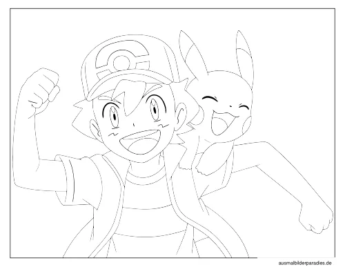 Pikachu Ausmalbild 15 - kostenlos zum Ausdrucken