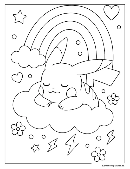 Pikachu Ausmalbild 17 - kostenlos zum Ausdrucken