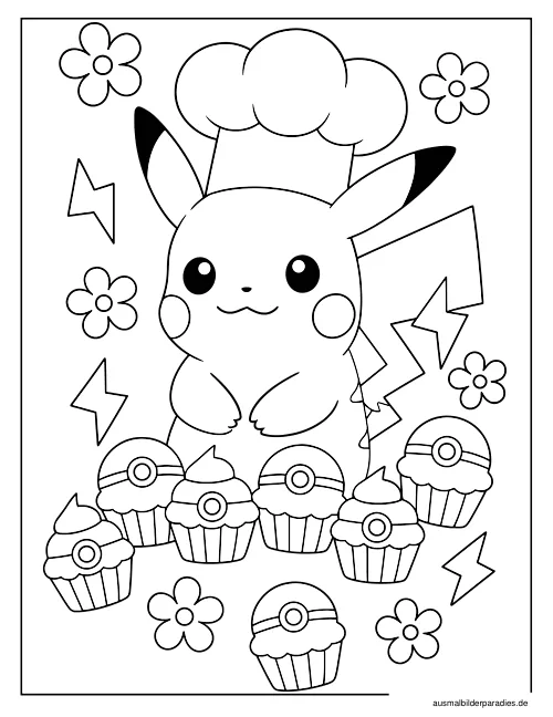 Pikachu Ausmalbild 18 - kostenlos zum Ausdrucken