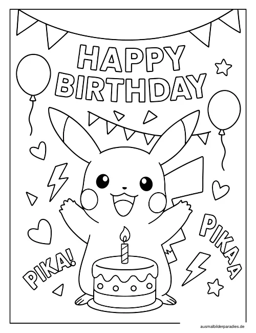 Pikachu Ausmalbild 20 - kostenlos zum Ausdrucken