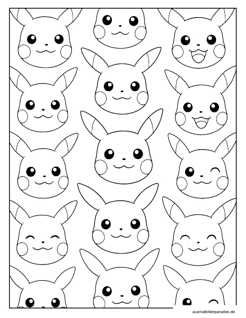 Pikachu Ausmalbild 23 - kostenlos zum Ausdrucken