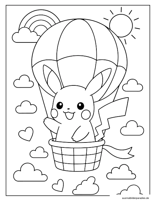 Pikachu Ausmalbild 26 - kostenlos zum Ausdrucken