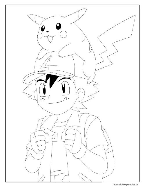 Pikachu Ausmalbild 28 - kostenlos zum Ausdrucken