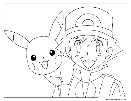 Pikachu Ausmalbild 29 - kostenlos zum Ausdrucken
