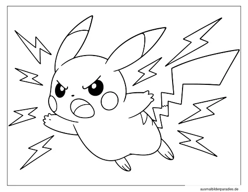 Pikachu Ausmalbild 30 - kostenlos zum Ausdrucken