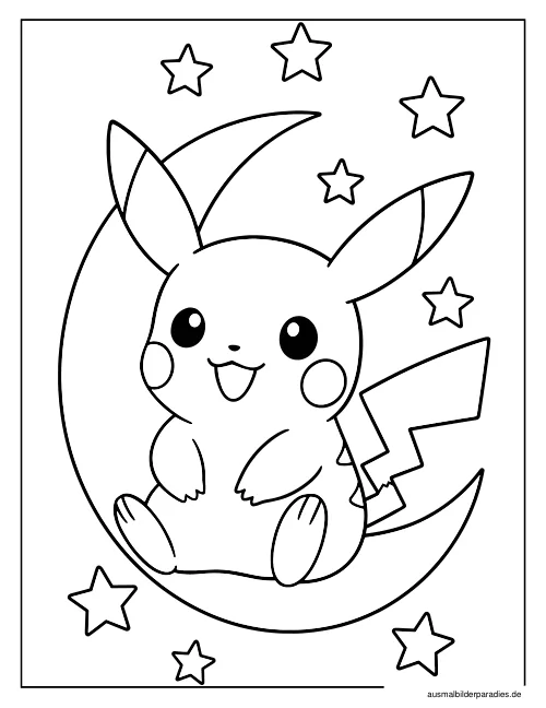 Pikachu Ausmalbild 33 - kostenlos zum Ausdrucken