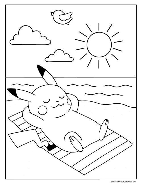 Pikachu Ausmalbild 34 - kostenlos zum Ausdrucken