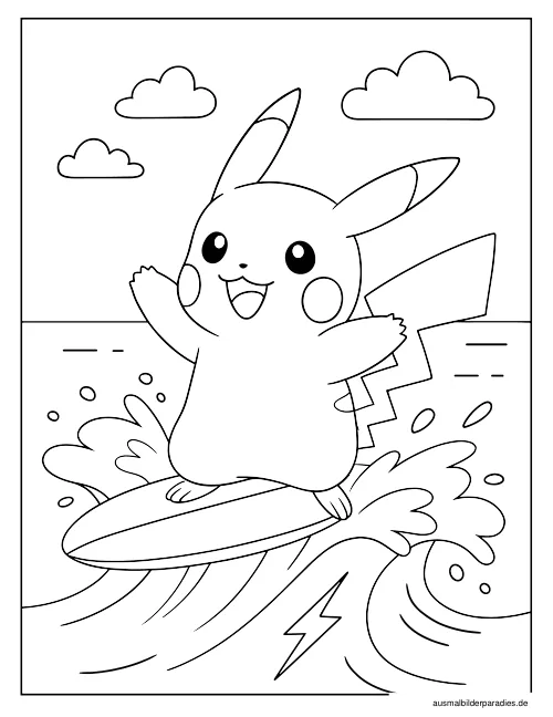 Pikachu Ausmalbild 35 - kostenlos zum Ausdrucken