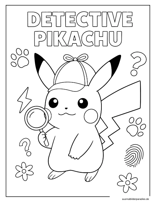 Pikachu Ausmalbild 4 - kostenlos zum Ausdrucken
