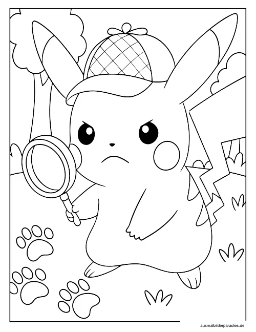 Pikachu Ausmalbild 5 - kostenlos zum Ausdrucken