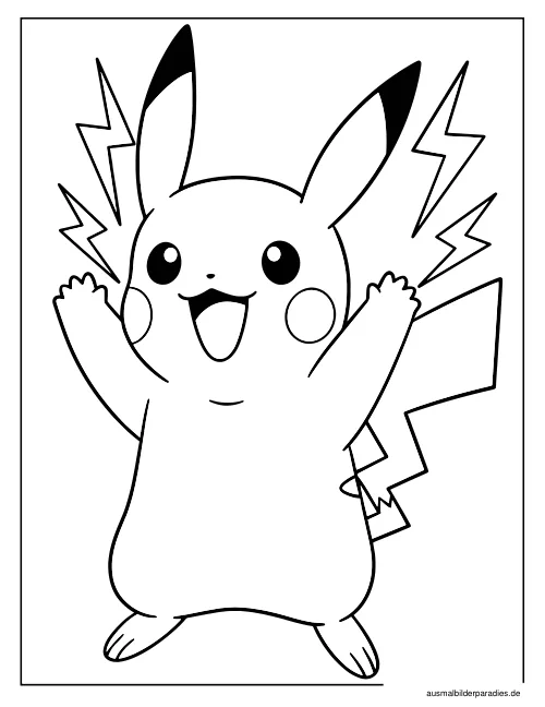 Pikachu Ausmalbild 6 - kostenlos zum Ausdrucken