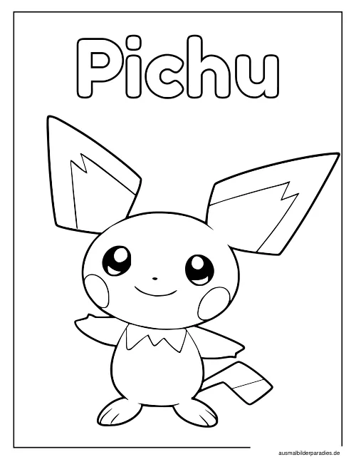 Pikachu Ausmalbild 8 - kostenlos zum Ausdrucken
