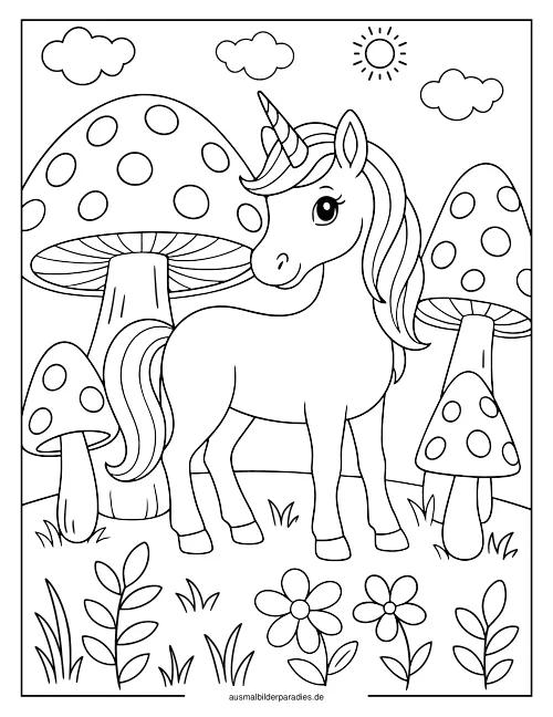 Pilz Ausmalbild 12 als Gratis-PDF Pilz Ausmalbild 12 - kostenlos zum Ausdrucken