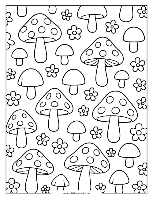 Pilz Ausmalbild 13 als Gratis-PDF Pilz Ausmalbild 13 - kostenlos zum Ausdrucken